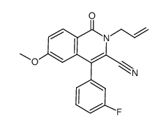 2-allyl-4-(3-fluorophenyl)-6-methoxy-1-oxo-1,2-dihydroisoquinoline-3-carbonitrile结构式