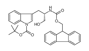 1H-Indole-1-carboxylic acid, 3-[(2S)-2-[[(9H-fluoren-9-ylmethoxy)carbonyl]amino]-3-hydroxypropyl]-, 1,1-dimethylethyl ester Structure