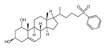 (1S,3R,8S,9S,10R,13R,14S,17R)-10,13-dimethyl-17-((R)-5-(phenylsulfonyl)pentan-2-yl)-2,3,4,7,8,9,10,11,12,13,14,15,16,17-tetradecahydro-1H-cyclopenta[a]phenanthrene-1,3-diol Structure