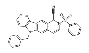 6-benzyl-5,11-dimethyl-2-(phenylsulfonyl)-2,6-dihydro-1H-pyrido[4,3-b]carbazole-1-carbonitrile Structure