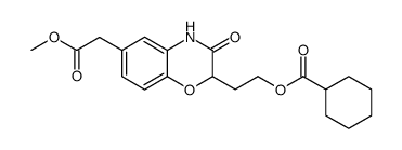 2H-1,4-Benzoxazine-6-acetic acid, 2-[2-[(cyclohexylcarbonyl)oxy]ethyl]-3,4-dihydro-3-oxo-, methyl ester结构式