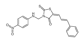 4-Thiazolidinone, 3-(((4-nitrophenyl)amino)methyl)-5-(3-phenyl-2-prope nylidene)-2-thioxo- picture