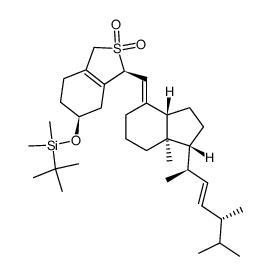 (3S,6S)-(tert-butyldimethylsilyloxy)-9,10-seco-ergosta-5,7(E),10(19),22(E)-tetraene SO2-adduct结构式