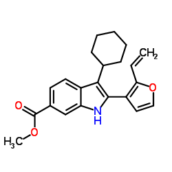 Methyl 3-cyclohexyl-2-(2-vinyl-3-furyl)-1H-indole-6-carboxylate结构式