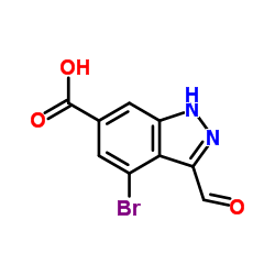 4-溴-3-甲酰基-6-吲唑羧酸结构式
