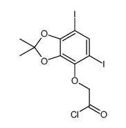 2-[(5,7-diiodo-2,2-dimethyl-1,3-benzodioxol-4-yl)oxy]acetyl chloride结构式