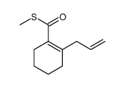 1-Cyclohexene-1-carbothioic acid, 2-(2-propen-1-yl)-, S-methyl ester Structure