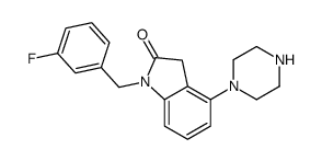 1-[(3-fluorophenyl)methyl]-4-piperazin-1-yl-3H-indol-2-one结构式