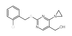 [4-aziridin-1-yl-2-[(2-chlorophenyl)methylsulfanyl]pyrimidin-5-yl]methanol structure