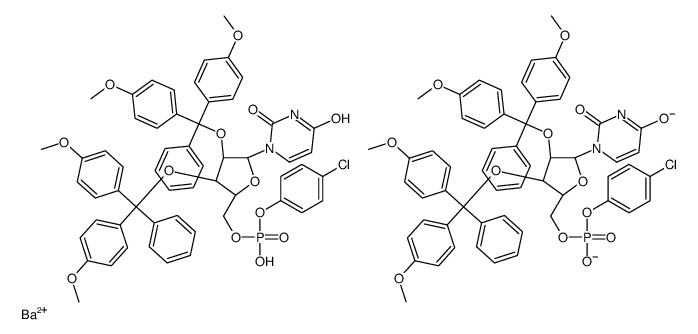 2',3'-O-bis(4,4'-dimethoxytrityl)uridine 5'-(4-chlorophenyl)phosphate Structure