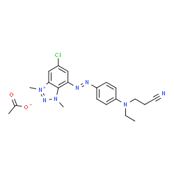 6-chloro-4-[[4-[(2-cyanoethyl)ethylamino]phenyl]azo]-1,3-dimethyl-1H-benzotriazolium acetate结构式