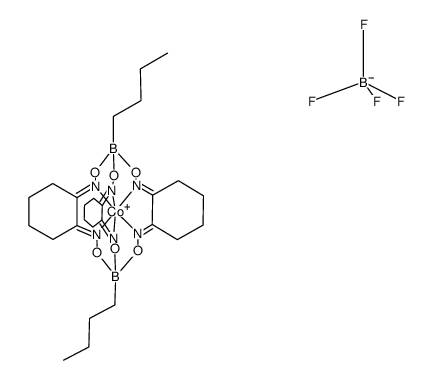 [Co(1,2-cyclohexanedionedioximate)3(B(butyl))2]BF4结构式