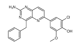 4-benzyl-6-(3-chloro-4-hydroxy-5-methoxyphenyl)pyrido[3,2-d]pyrimidin-2-ylamine结构式