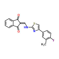 2-({[4-(4-Fluoro-3-methylphenyl)-1,3-thiazol-2-yl]amino}methylene)-1H-indene-1,3(2H)-dione Structure