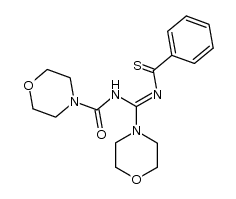 (E)-N-(morpholino((phenylcarbonothioyl)imino)methyl)morpholine-4-carboxamide结构式