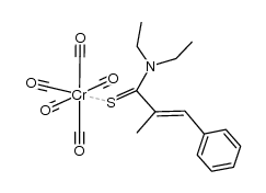 pentacarbonyl(N,N-diethyl-2-methyl-3-phenylthioacrylamide)chromium Structure