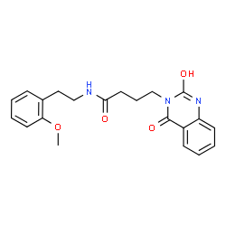 4-(2-hydroxy-4-oxoquinazolin-3(4H)-yl)-N-[2-(2-methoxyphenyl)ethyl]butanamide结构式