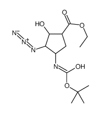 Ethyl (1R*,2R*,3R*,4S*)-3-azido-4-(tert-butoxycarbonylamino)-2-hydroxycyclopentane-carboxylate Structure