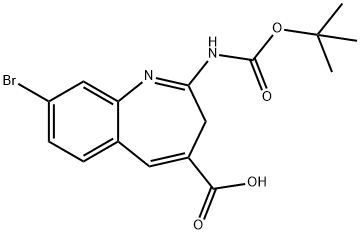 8-溴-2-((叔丁氧基羰基)氨基)-3H-苯并[B]氮杂-4-羧酸结构式