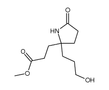 methyl 3-(2-(3-hydroxypropyl)-5-oxopyrrolidin-2-yl)propanoate结构式