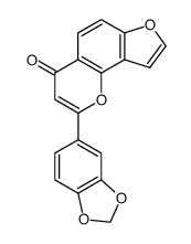 3',4'-Methylenedioxy<2'',3'':7,8>furanoflavone结构式