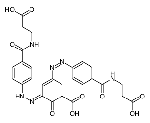(5Z)-3-[[4-(2-carboxyethylcarbamoyl)phenyl]diazenyl]-5-[[4-(2-carboxyethylcarbamoyl)phenyl]hydrazinylidene]-6-oxocyclohexa-1,3-diene-1-carboxylic acid Structure