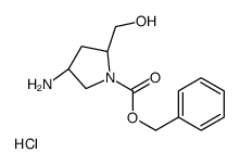 (2S,4S)-1-苄氧羰基-2-羟甲基-4-氨基吡咯烷盐酸盐结构式