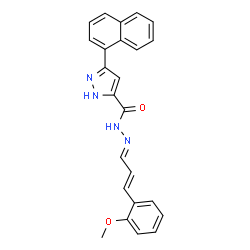 N'-[(1E,2E)-3-(2-methoxyphenyl)prop-2-en-1-ylidene]-3-(naphthalen-1-yl)-1H-pyrazole-5-carbohydrazide结构式