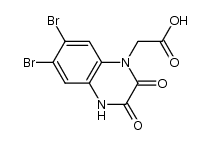 4-carboxymethyl-6,7-dibromo-1,4-dihydroquinoxaline-2,3-dione Structure