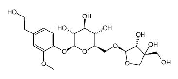 homovanillyl alcohol 4-O-β-D-apiofuranosyl-(1→6)-β-D-glucopyranoside结构式