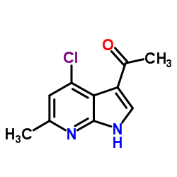 1-(4-Chloro-6-methyl-1H-pyrrolo[2,3-b]pyridin-3-yl)ethanone结构式