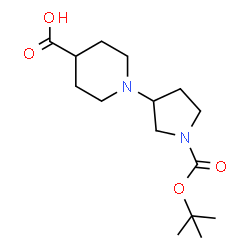 1-[1-(tert-Butoxycarbonyl)pyrrolidin-3-yl]piperidine-4-carboxylic acid structure