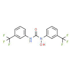 1-HYDROXY-1,3-BIS(3-(TRIFLUOROMETHYL)PHENYL)UREA结构式