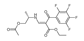 (+) ethyl 2-(2,3,4,5-tetrafluoro)benzoyl-3-[(1-acetoxy-prop-2(S)-yl)amino]acrylate结构式