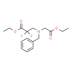 ethyl 3-(benzyl(2-ethoxy-2-oxoethyl)amino)-2,2-difluoropropanoate structure