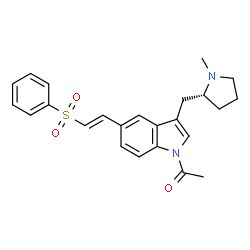 1-ACETYL-3-[((2R)-1-METHYLPYRROLIDIN-2-YL)METHYL]-5-[(E)-2-(PHENYLSULFONYL)VINYL]INDOLE Structure