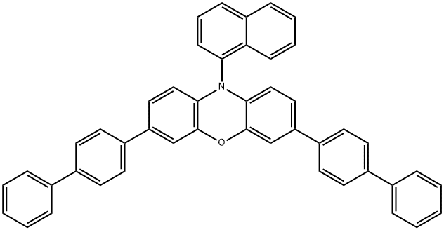 3,7-Di(4-biphenyl) 1-naphthalene-10-phenoxazine >= structure