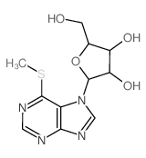 2-(hydroxymethyl)-5-(6-methylsulfanylpurin-7-yl)oxolane-3,4-diol structure