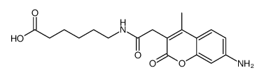 6-((7-amino-4-methylcoumarin-3-acetyl)amino)hexanoic acid结构式