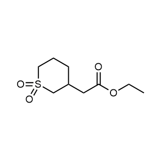 Ethyl 2-(1,1-dioxidotetrahydro-2H-thiopyran-3-yl)acetate structure