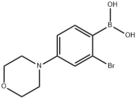 2-Bromo-4-(morpholino)phenylboronic acid结构式