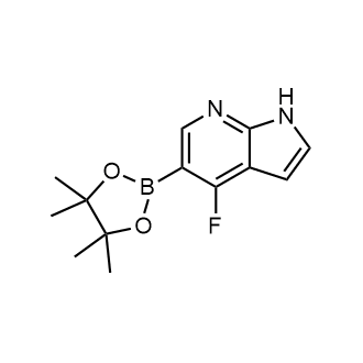 4-氟-5-(四甲基-1,3,2-二氧硼杂环戊烷-2-基)-1H-吡咯并[2,3-b]吡啶结构式