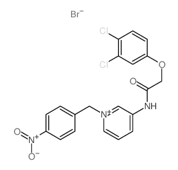 Pyridinium,3-[[2-(3,4-dichlorophenoxy)acetyl]amino]-1-[(4-nitrophenyl)methyl]-, bromide(1:1)结构式