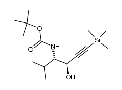 (3R,4S)-4-[N-(tert-Butoxycarbonyl)amino]-5-methyl-1-trimethylsilylhex-1-yn-3-ol结构式