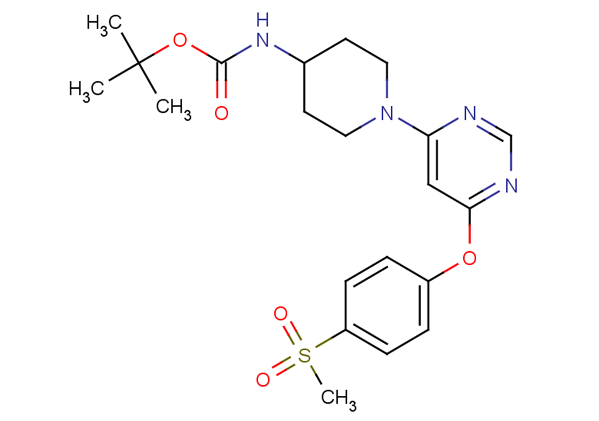 1,1-Dimethylethyl N-[1-[6-[4-(methylsulfonyl)phenoxy]-4-pyrimidinyl]-4-piperidinyl]carbamate structure