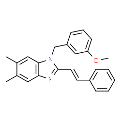 1-(3-METHOXYBENZYL)-5,6-DIMETHYL-2-STYRYL-1H-1,3-BENZIMIDAZOLE结构式