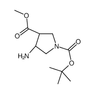 3-Methyl 1-(2-methyl-2-propanyl) (3S,4R)-4-amino-1,3-pyrrolidined icarboxylate Structure