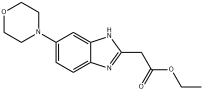 Ethyl [5-(4-morpholinyl)-1H-benzimidazol-2-yl]acetate结构式