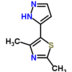 2,4-Dimethyl-5-(1H-pyrazol-5-yl)-1,3-thiazole structure