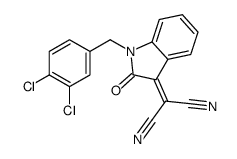 2-[1-[(3,4-dichlorophenyl)methyl]-2-oxoindol-3-ylidene]propanedinitrile Structure
